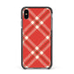 Christmas Tartan Apple iPhone Xs Max Impact Case Black Edge on Black Phone