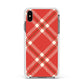 Christmas Tartan Apple iPhone Xs Max Impact Case White Edge on Black Phone