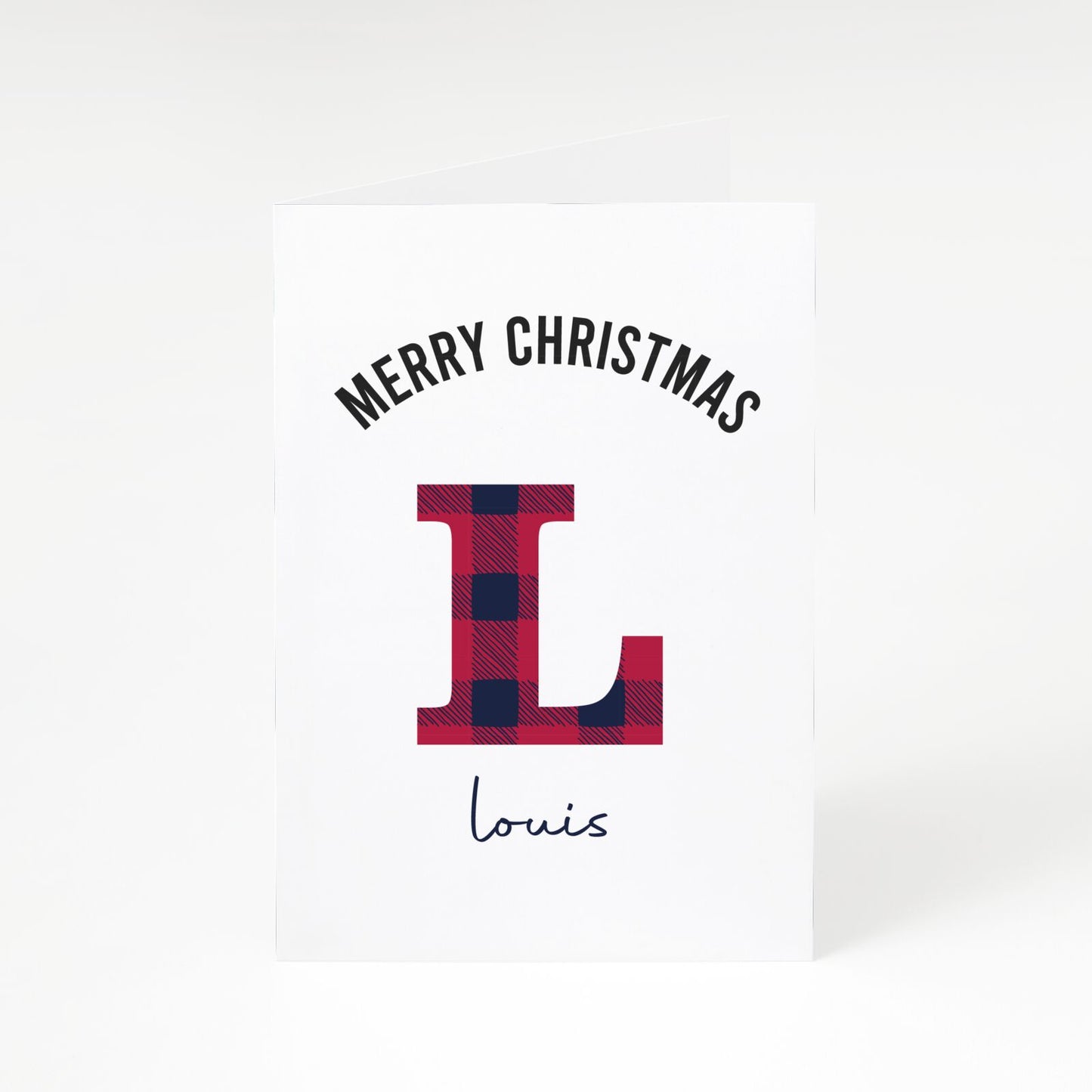 Christmas Tartan Personalised A5 Greetings Card