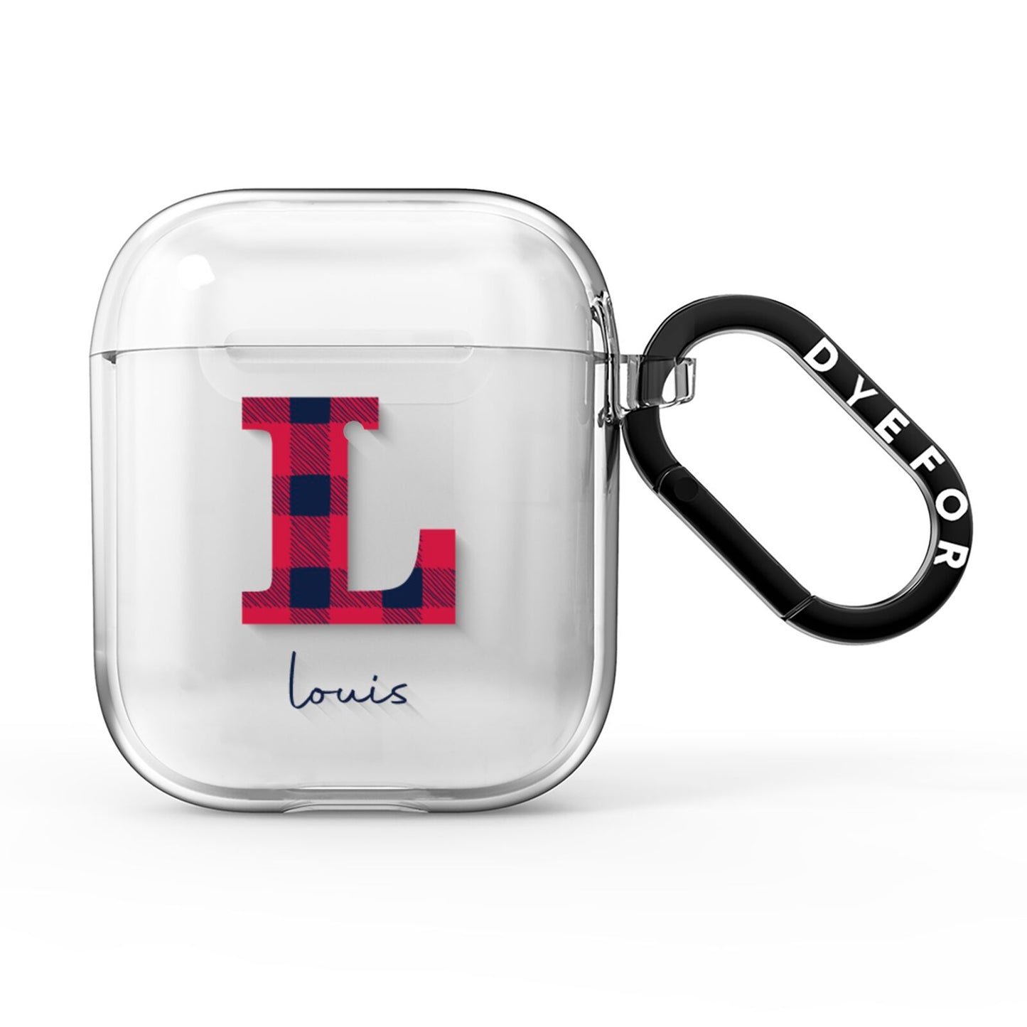 Christmas Tartan Personalised AirPods Clear Case