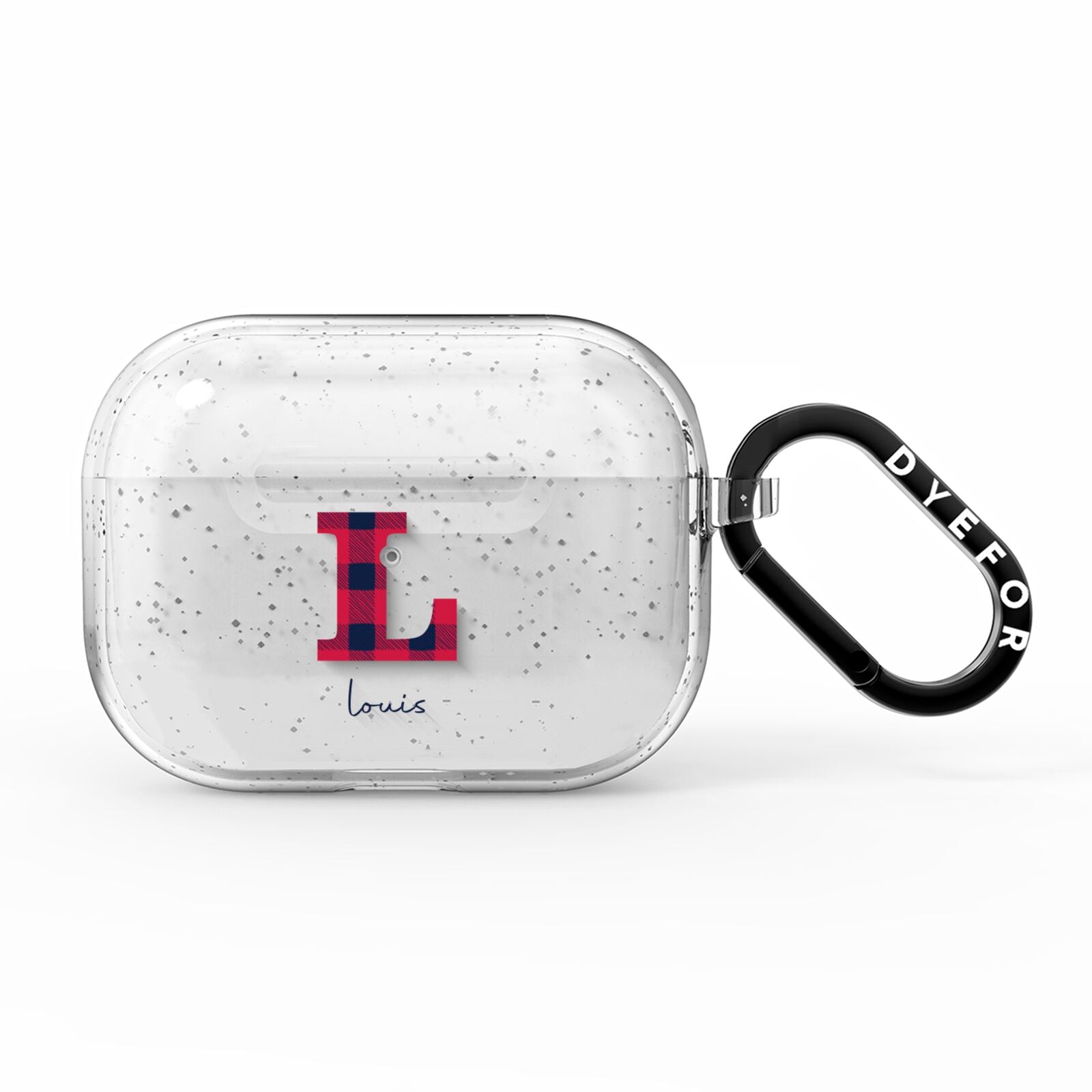 Christmas Tartan Personalised AirPods Pro Glitter Case