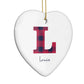 Christmas Tartan Personalised Heart Decoration Side Angle