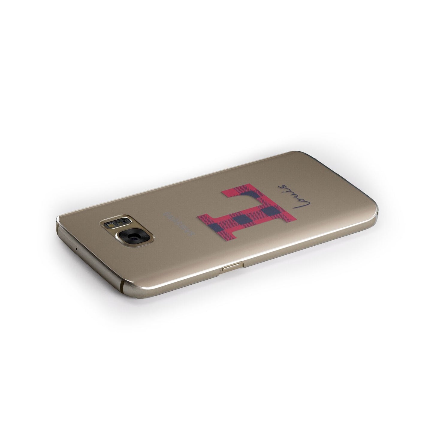 Christmas Tartan Personalised Samsung Galaxy Case Side Close Up