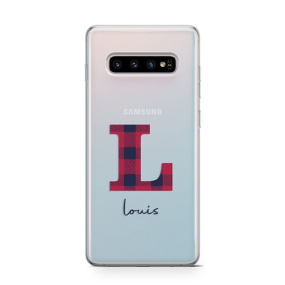 Christmas Tartan Personalised Samsung Galaxy S10 Case