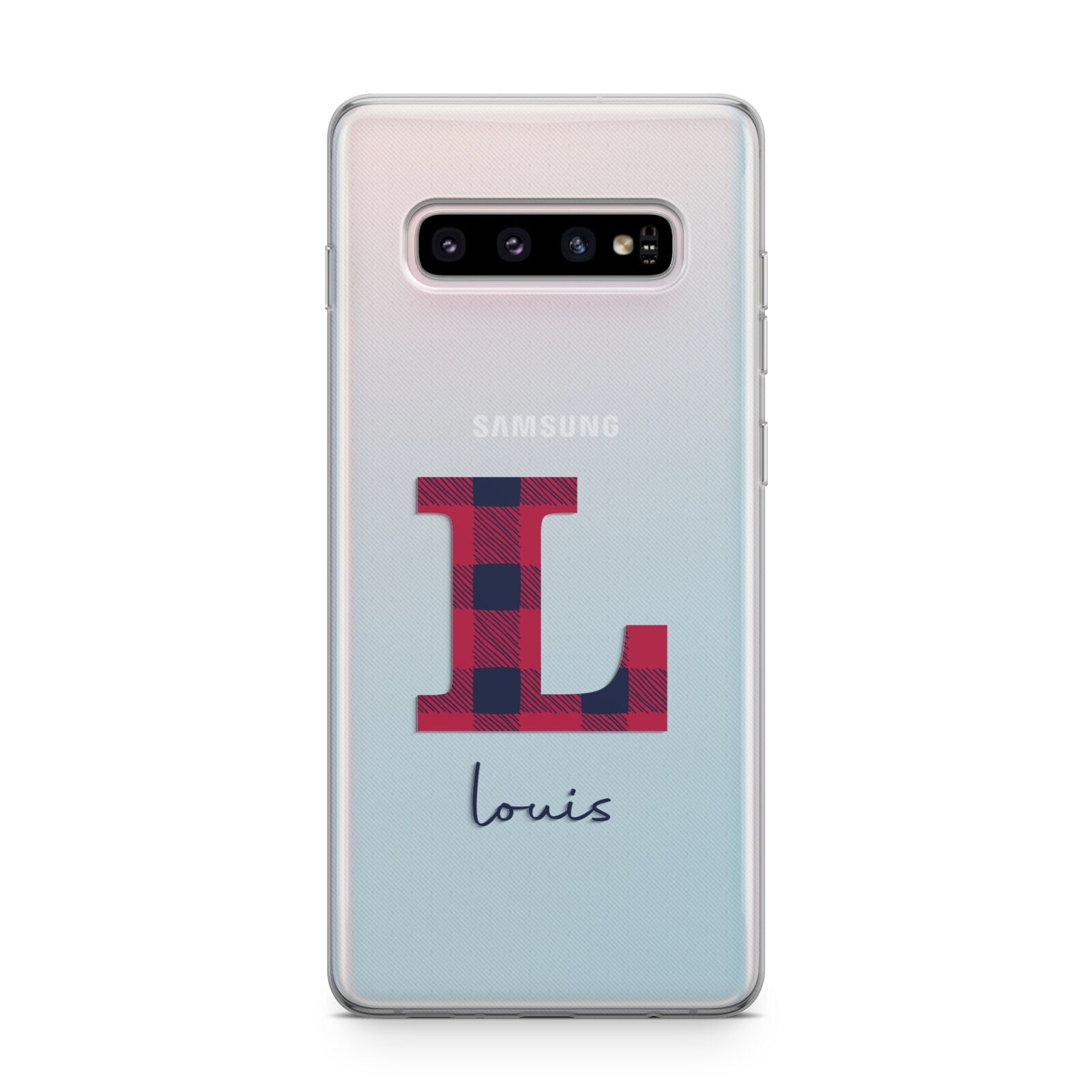 Christmas Tartan Personalised Samsung Galaxy S10 Plus Case