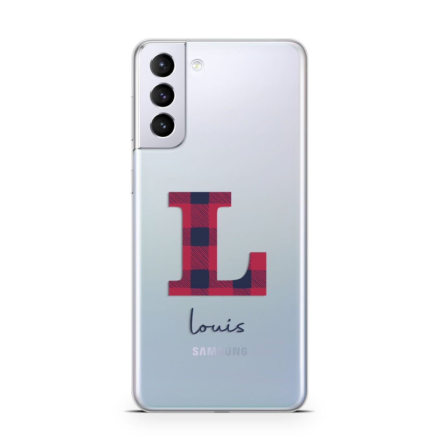 Christmas Tartan Personalised Samsung S21 Plus Case