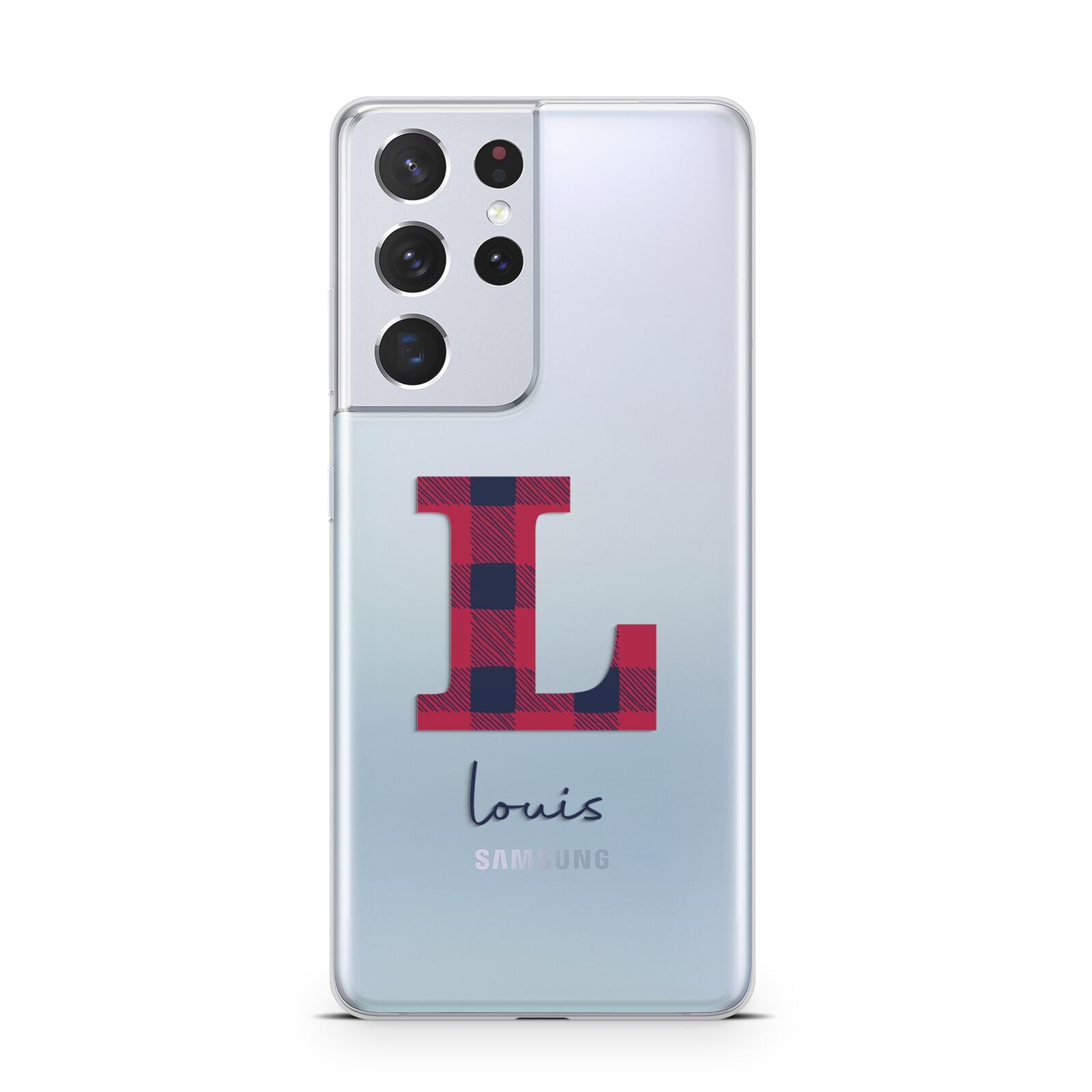 Christmas Tartan Personalised Samsung S21 Ultra Case