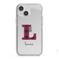 Christmas Tartan Personalised iPhone 13 Mini TPU Impact Case with White Edges