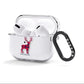 Christmas Tartan Reindeer Personalised AirPods Clear Case 3rd Gen Side Image