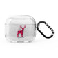 Christmas Tartan Reindeer Personalised AirPods Glitter Case 3rd Gen