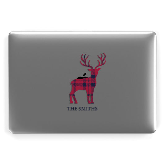 Christmas Tartan Reindeer Personalised Apple MacBook Case