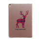 Christmas Tartan Reindeer Personalised Apple iPad Rose Gold Case