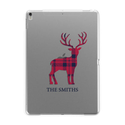Christmas Tartan Reindeer Personalised Apple iPad Silver Case