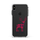 Christmas Tartan Reindeer Personalised Apple iPhone Xs Max Impact Case White Edge on Black Phone