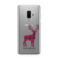 Christmas Tartan Reindeer Personalised Samsung Galaxy S9 Plus Case on Silver phone