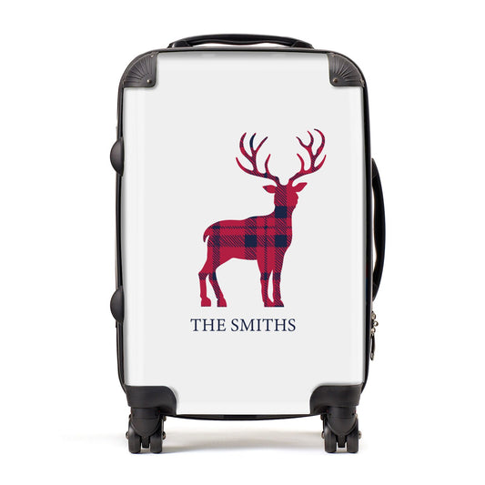 Christmas Tartan Reindeer Personalised Suitcase