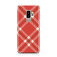Christmas Tartan Samsung Galaxy S9 Plus Case on Silver phone