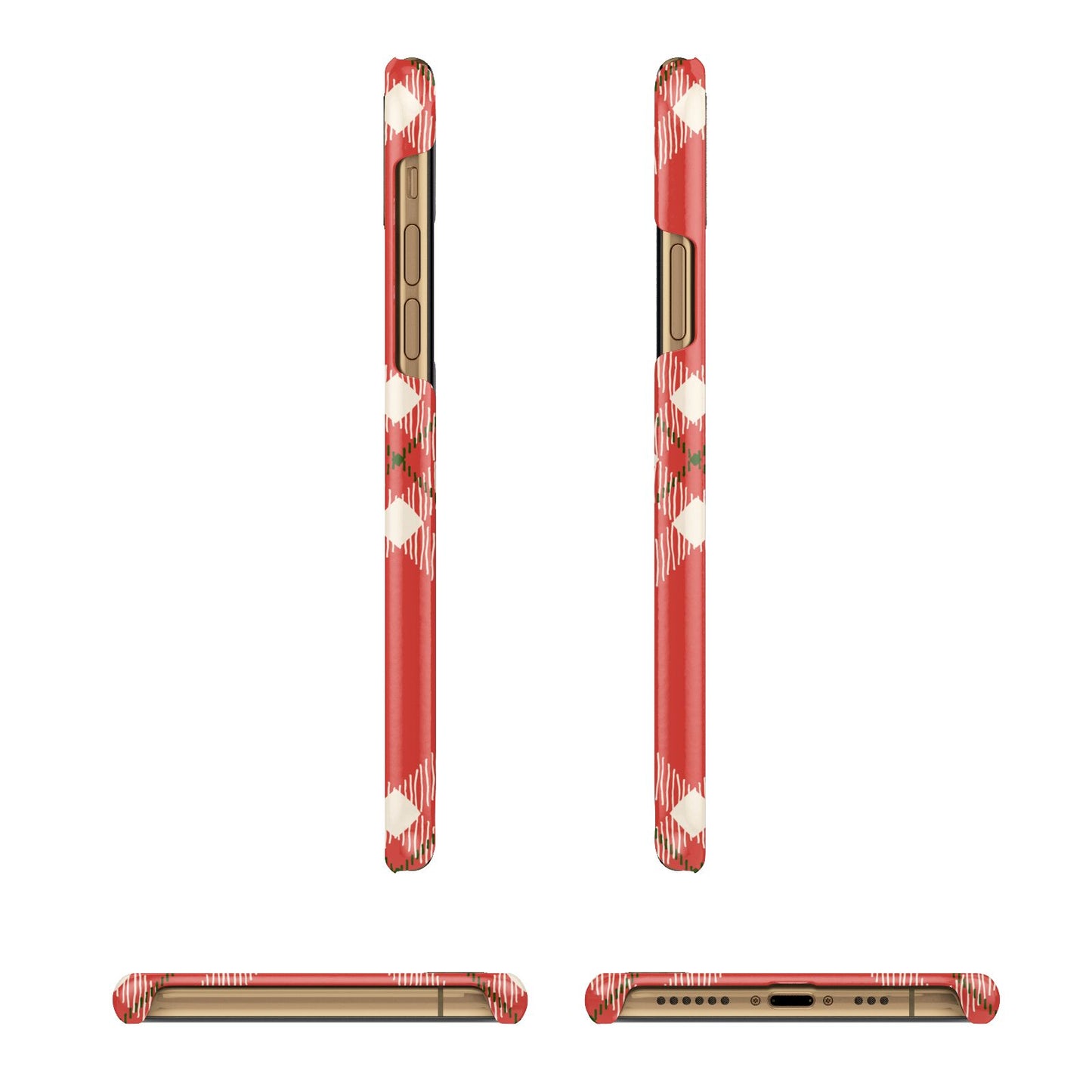 Christmas Tartan iPhone 11 3D Snap Case Angle Images