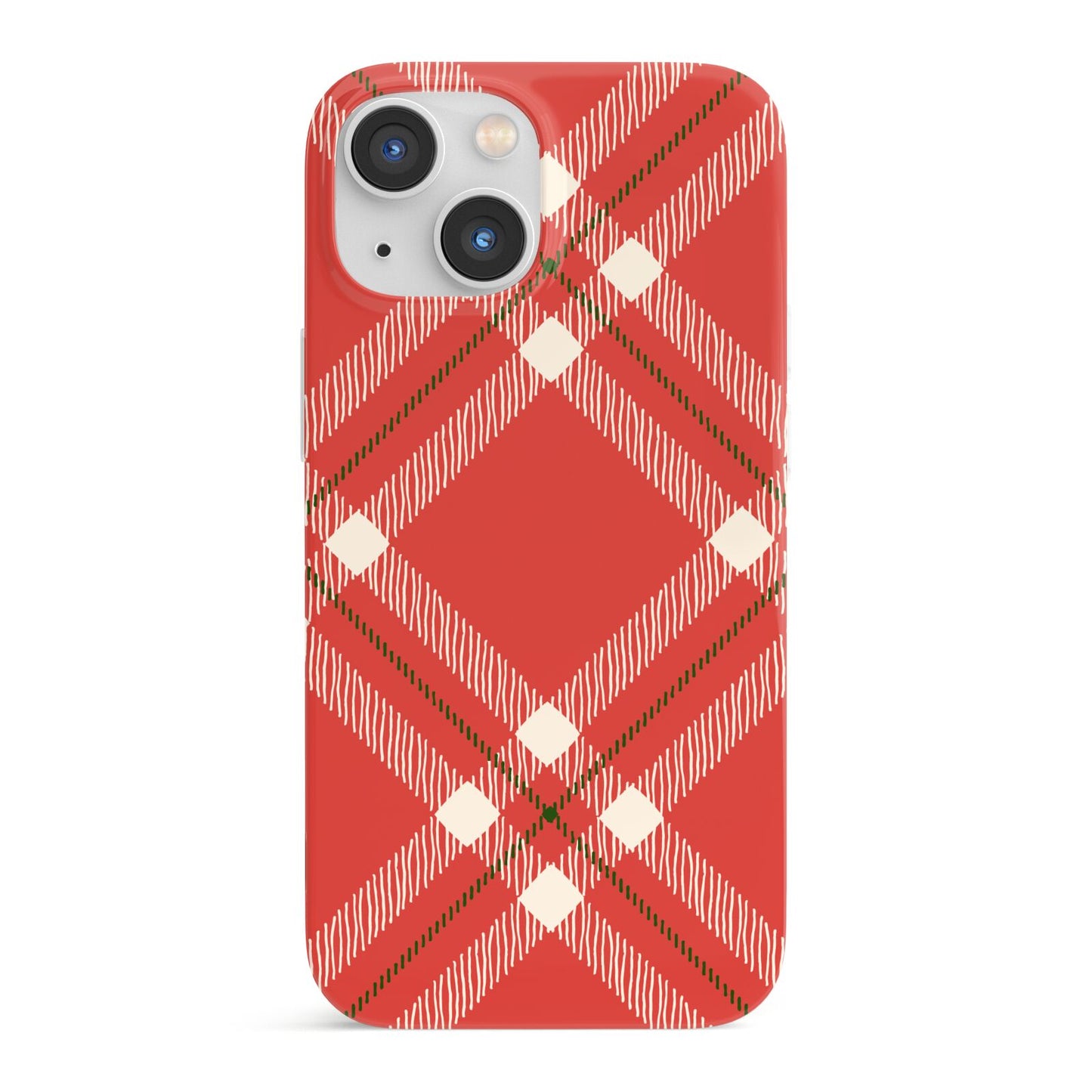 Christmas Tartan iPhone 13 Mini Full Wrap 3D Snap Case