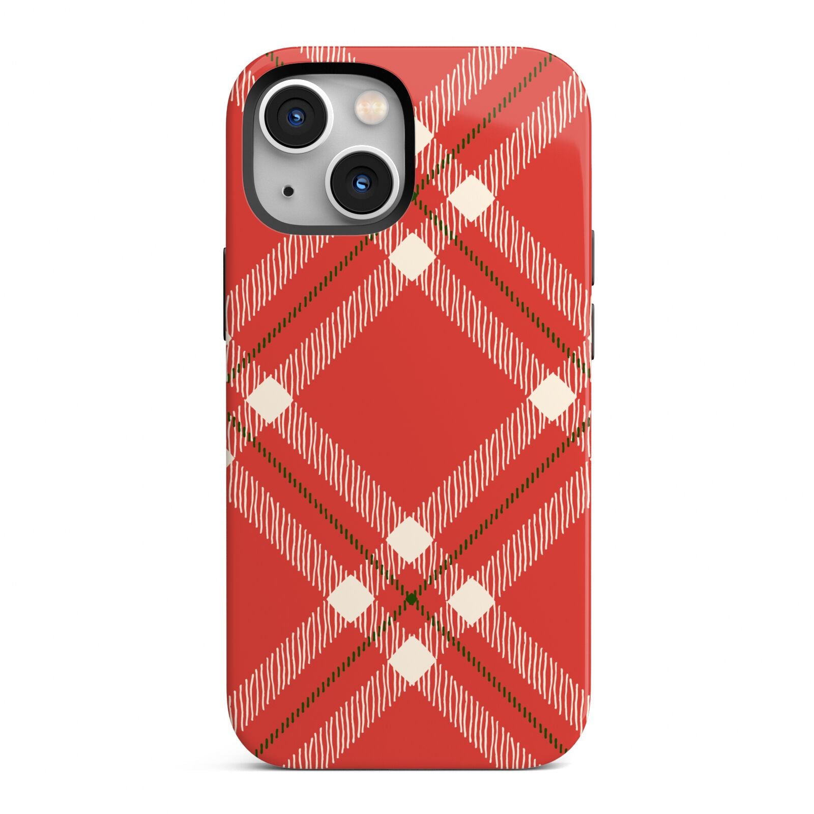 Christmas Tartan iPhone 13 Mini Full Wrap 3D Tough Case