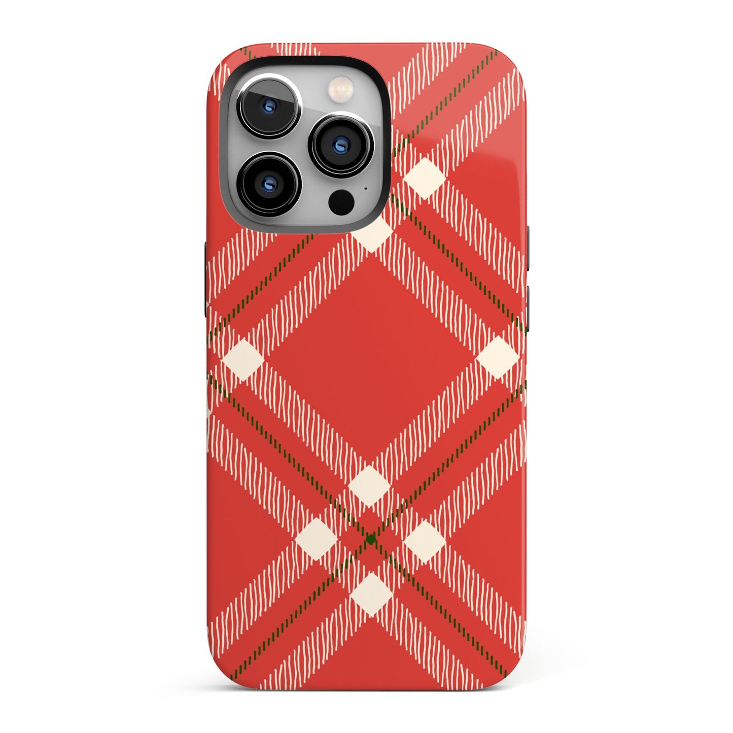Christmas Tartan iPhone 13 Pro Full Wrap 3D Tough Case