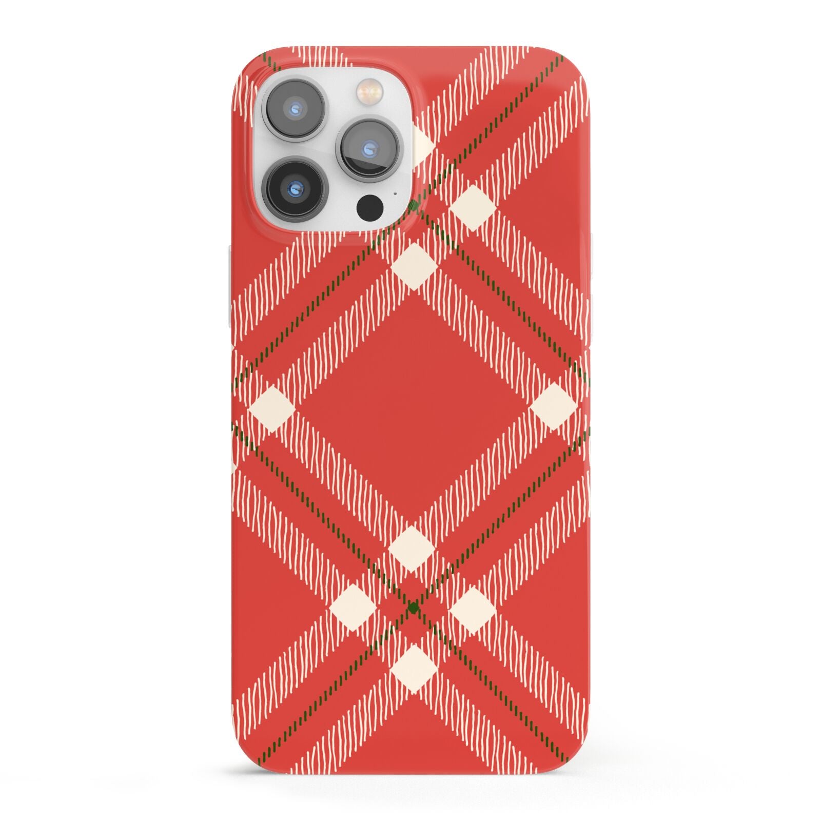 Christmas Tartan iPhone 13 Pro Max Full Wrap 3D Snap Case