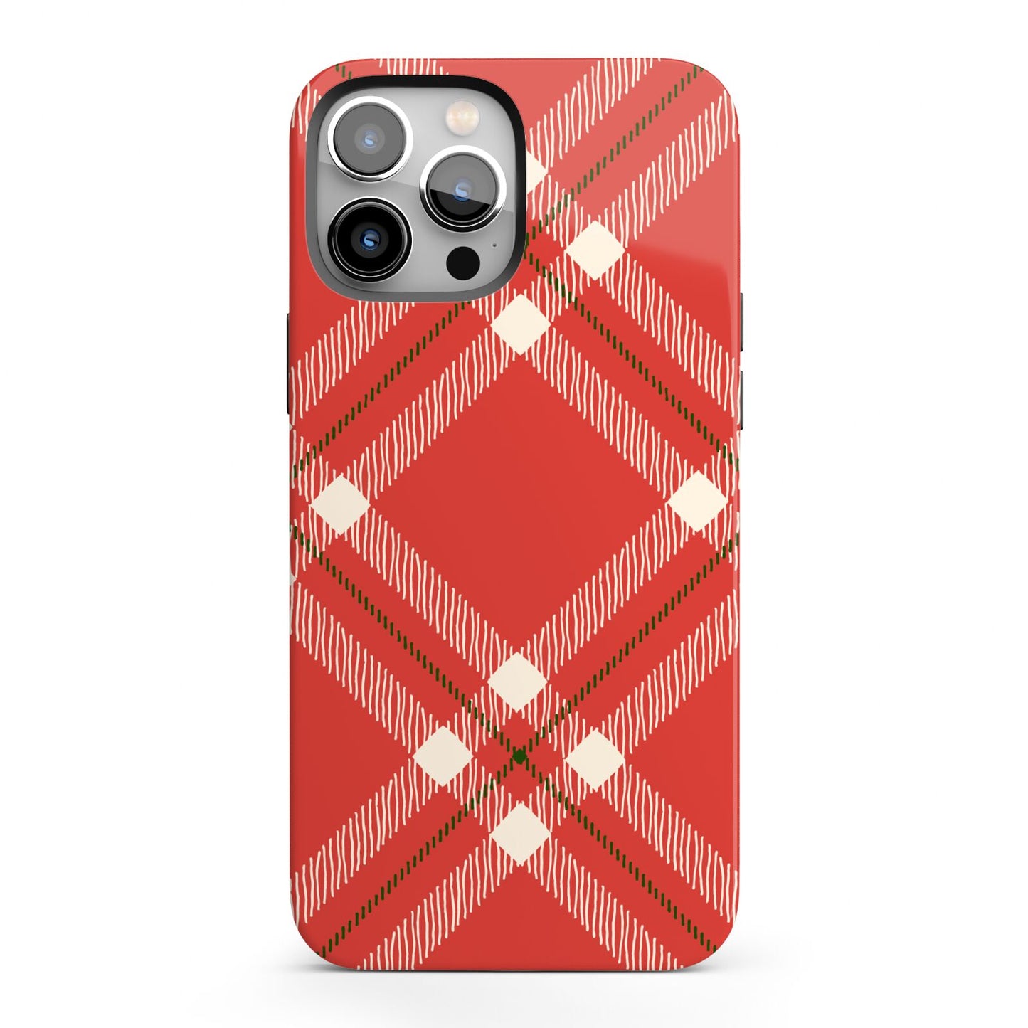 Christmas Tartan iPhone 13 Pro Max Full Wrap 3D Tough Case
