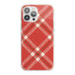 Christmas Tartan iPhone 13 Pro Max TPU Impact Case with Pink Edges