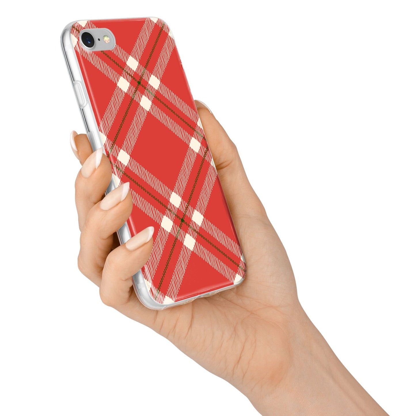 Christmas Tartan iPhone 7 Bumper Case on Silver iPhone Alternative Image