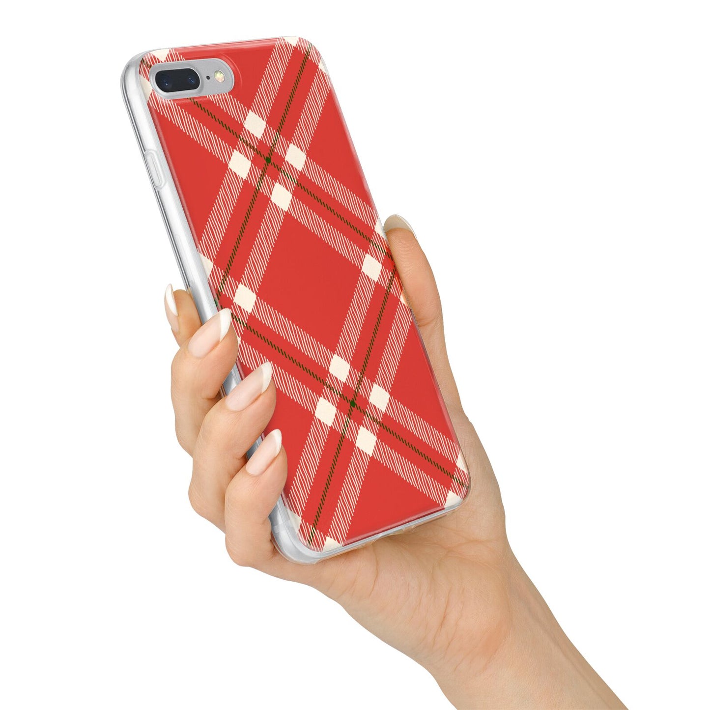 Christmas Tartan iPhone 7 Plus Bumper Case on Silver iPhone Alternative Image