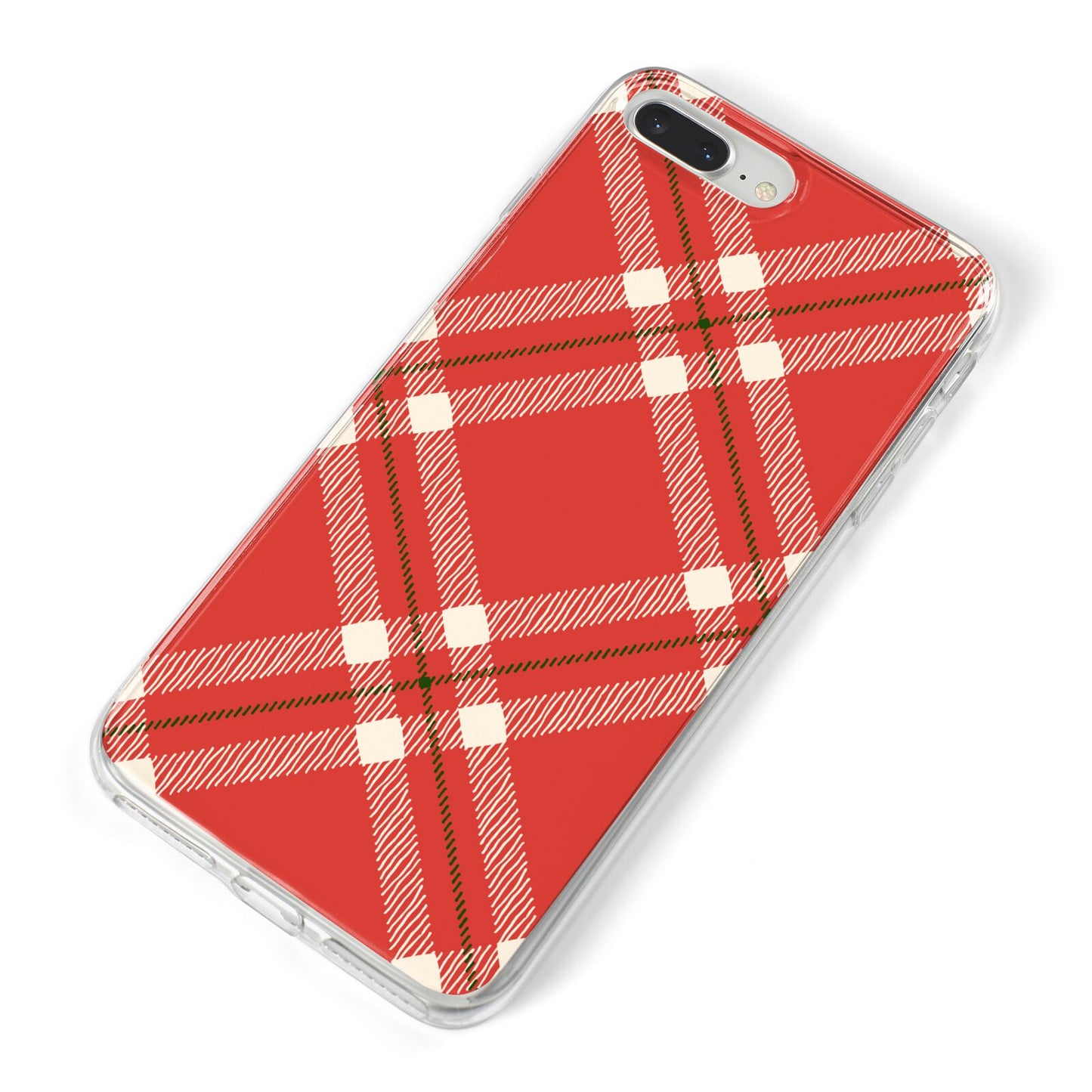 Christmas Tartan iPhone 8 Plus Bumper Case on Silver iPhone Alternative Image