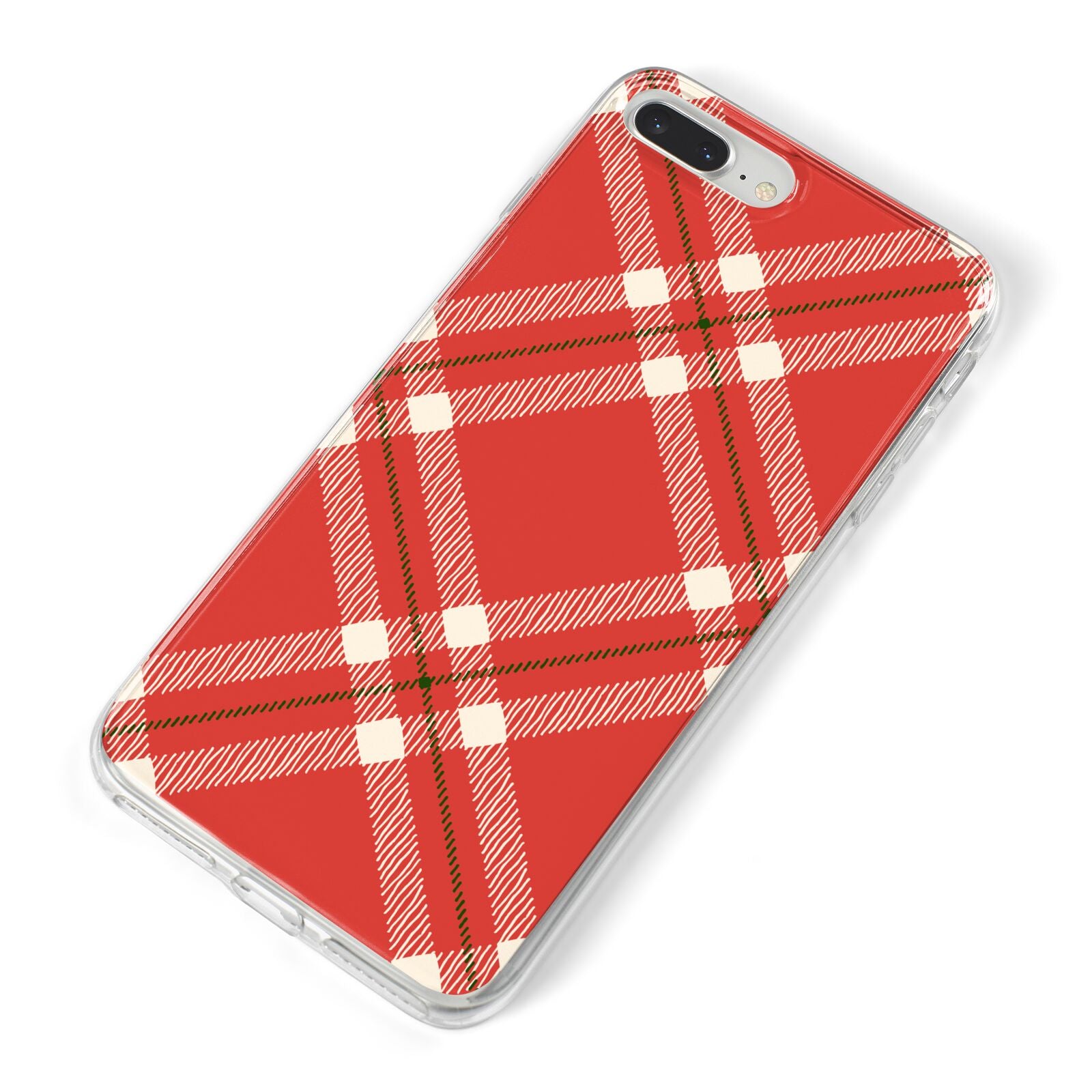 Christmas Tartan iPhone 8 Plus Bumper Case on Silver iPhone Alternative Image