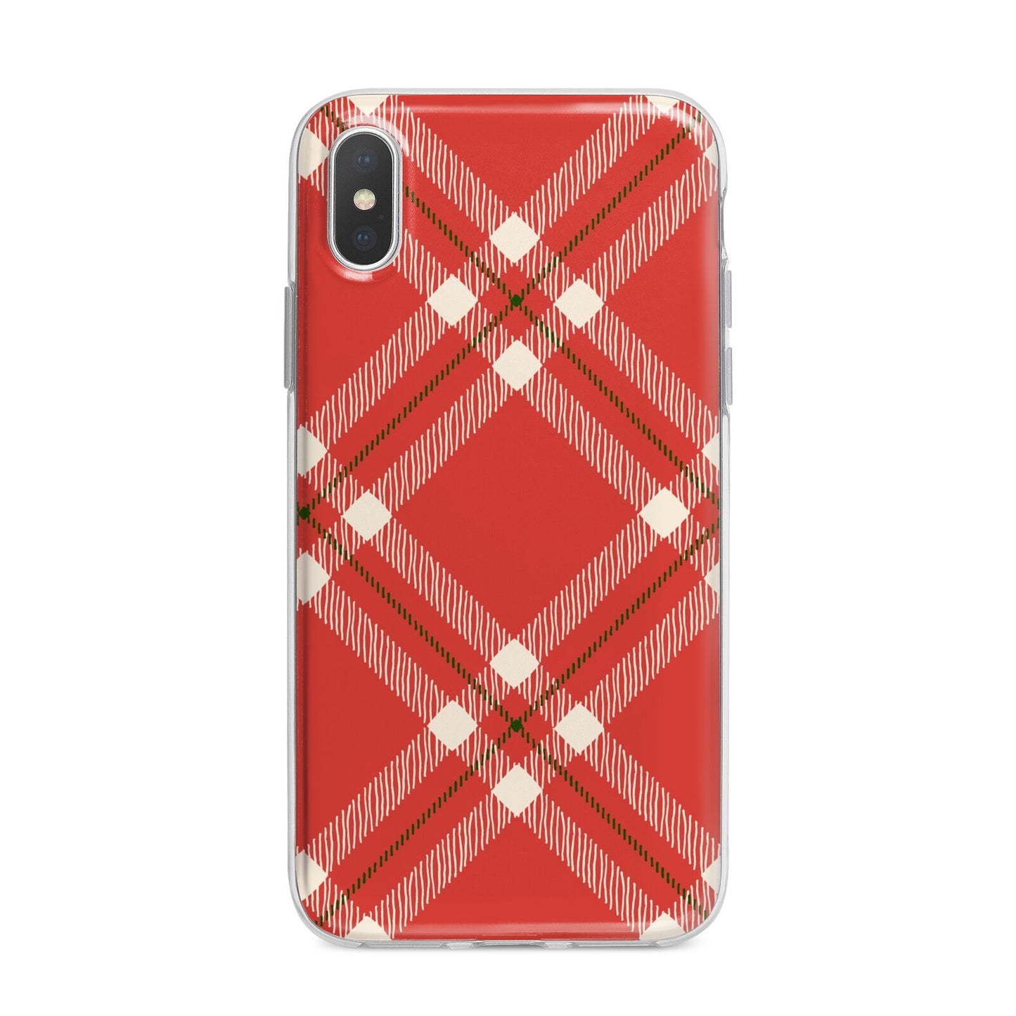 Christmas Tartan iPhone X Bumper Case on Silver iPhone Alternative Image 1