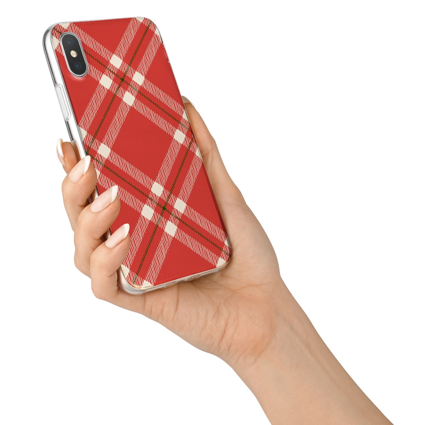 Christmas Tartan iPhone X Bumper Case on Silver iPhone Alternative Image 2