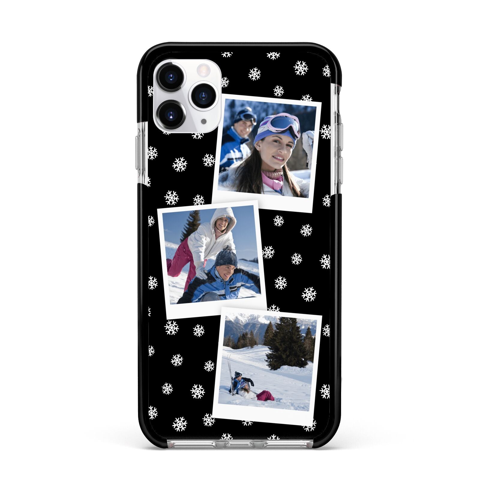 Christmas Three Photo Apple iPhone 11 Pro Max in Silver with Black Impact Case
