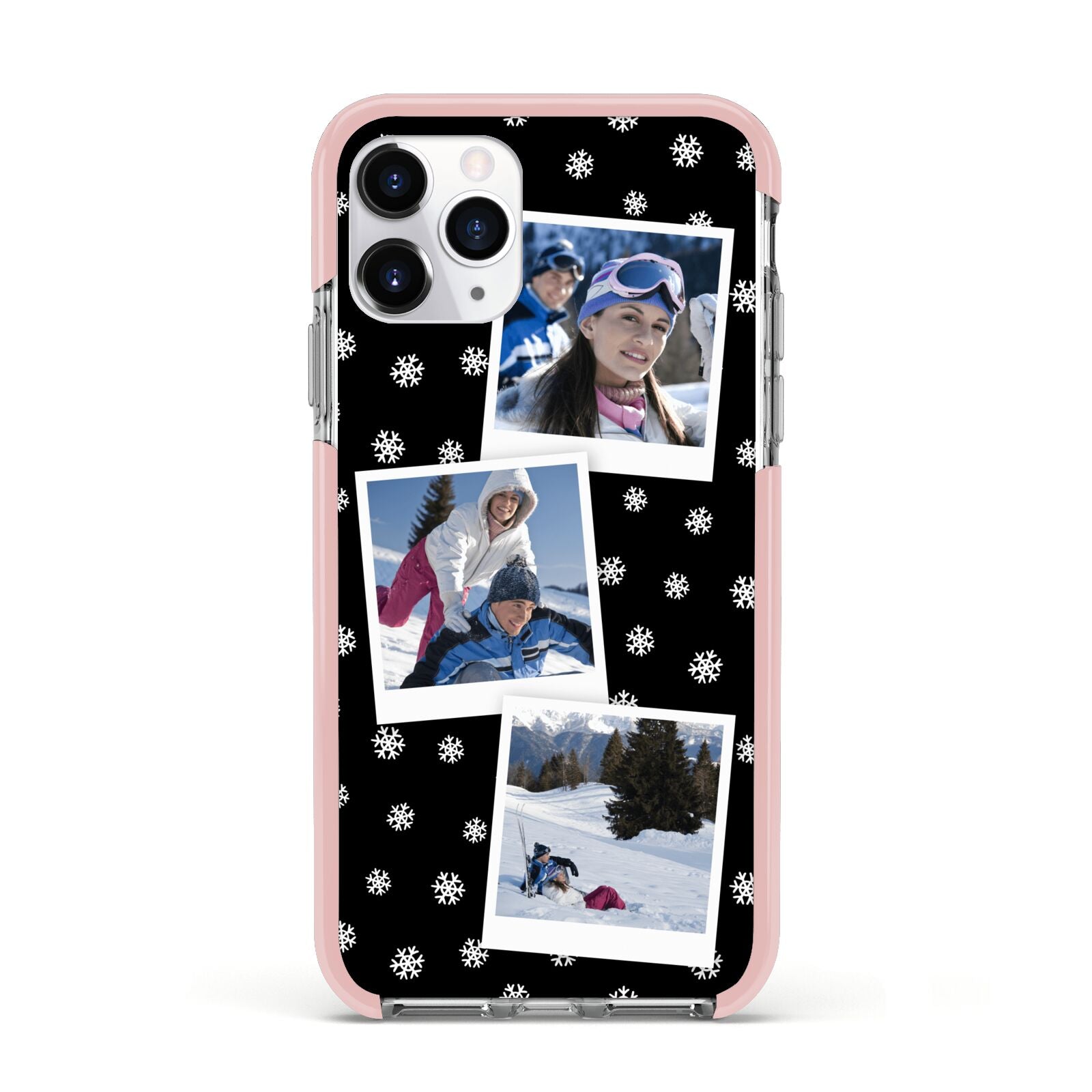 Christmas Three Photo Apple iPhone 11 Pro in Silver with Pink Impact Case