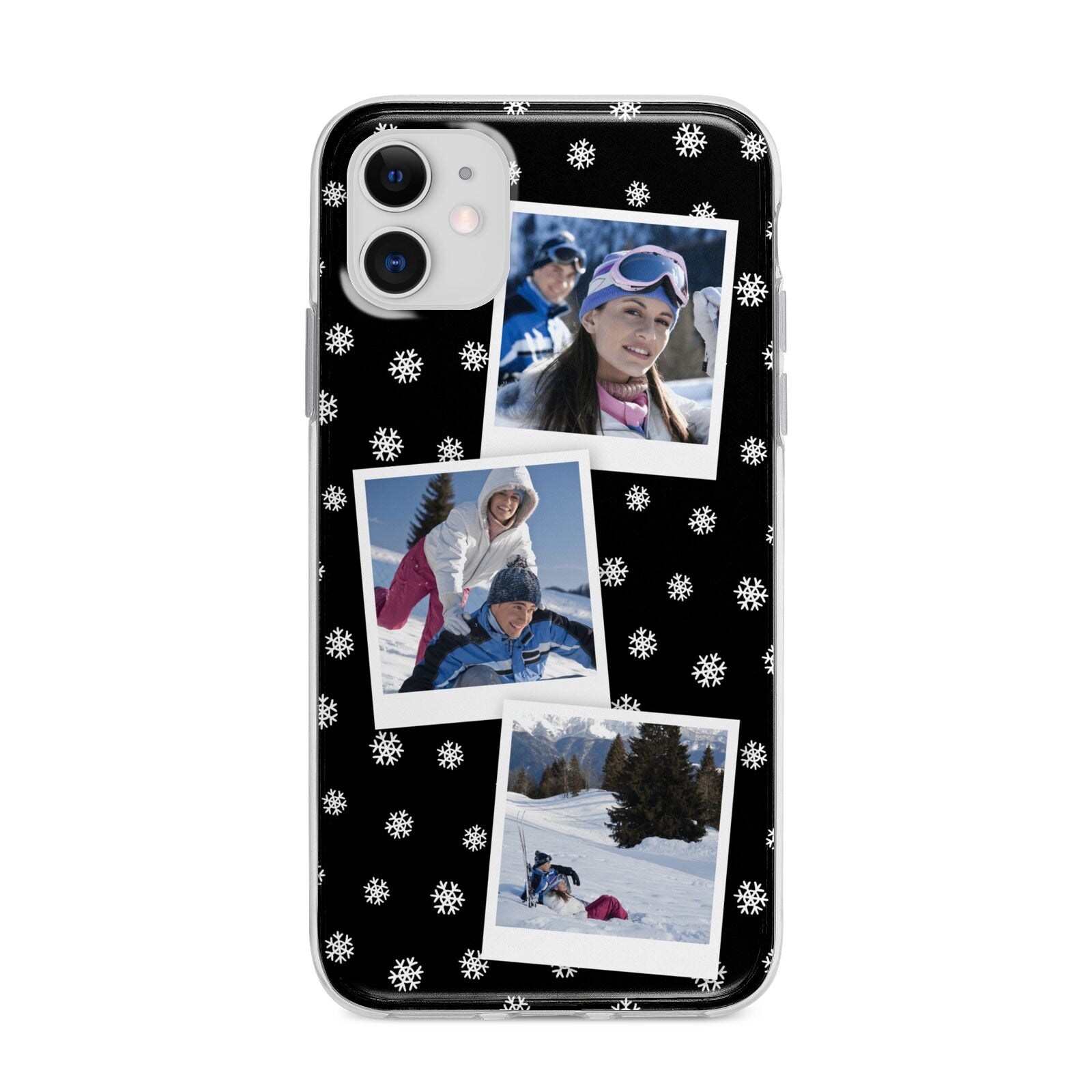 Christmas Three Photo Apple iPhone 11 in White with Bumper Case