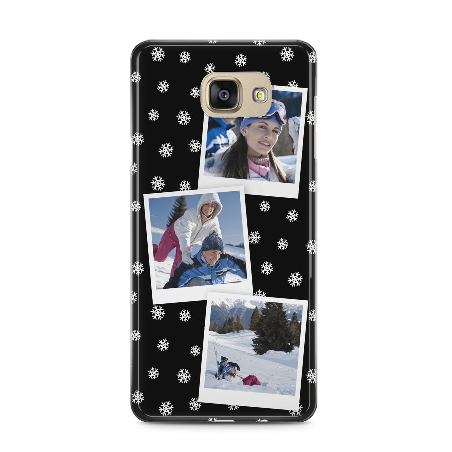 Christmas Three Photo Samsung Galaxy A5 2016 Case on gold phone