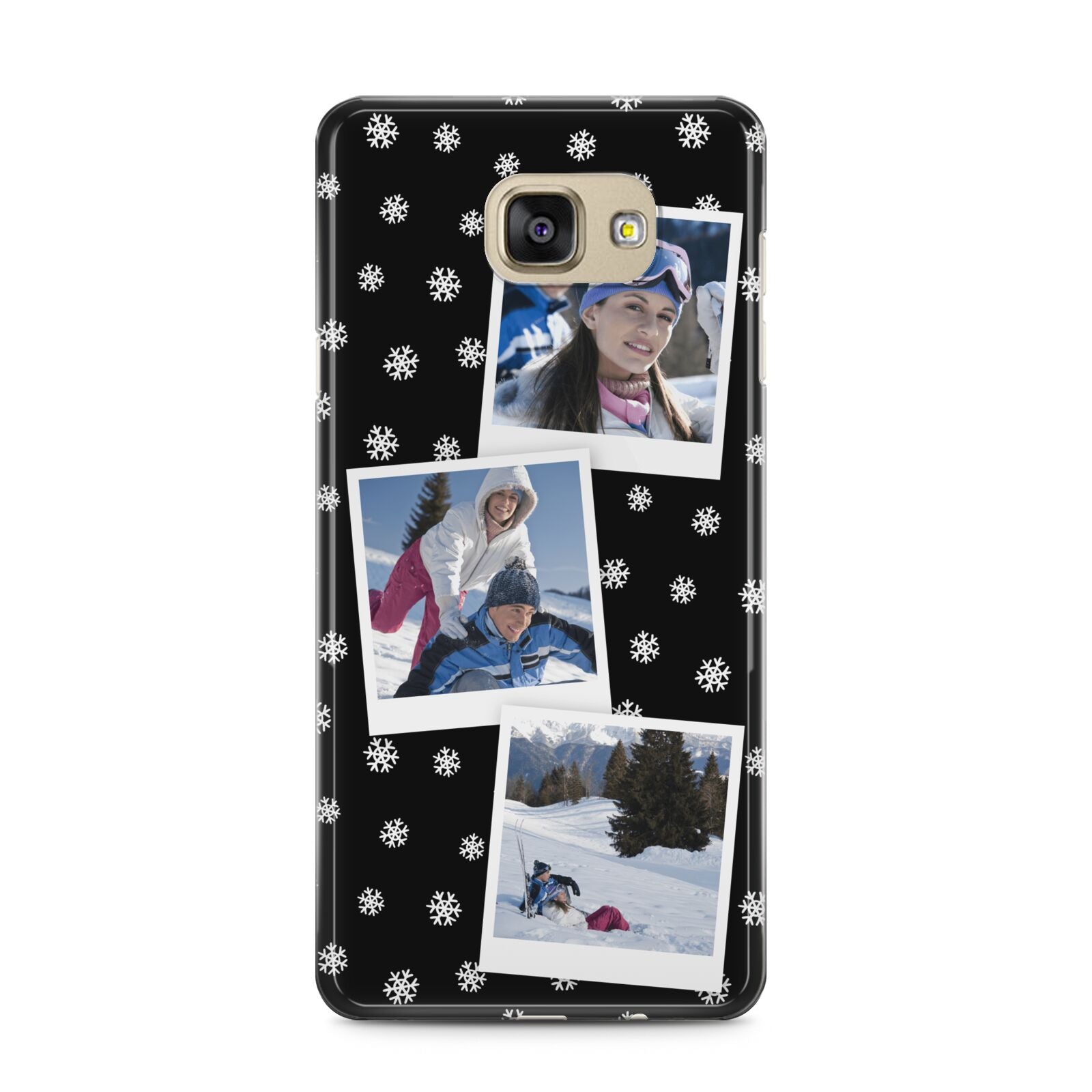 Christmas Three Photo Samsung Galaxy A5 2016 Case on gold phone