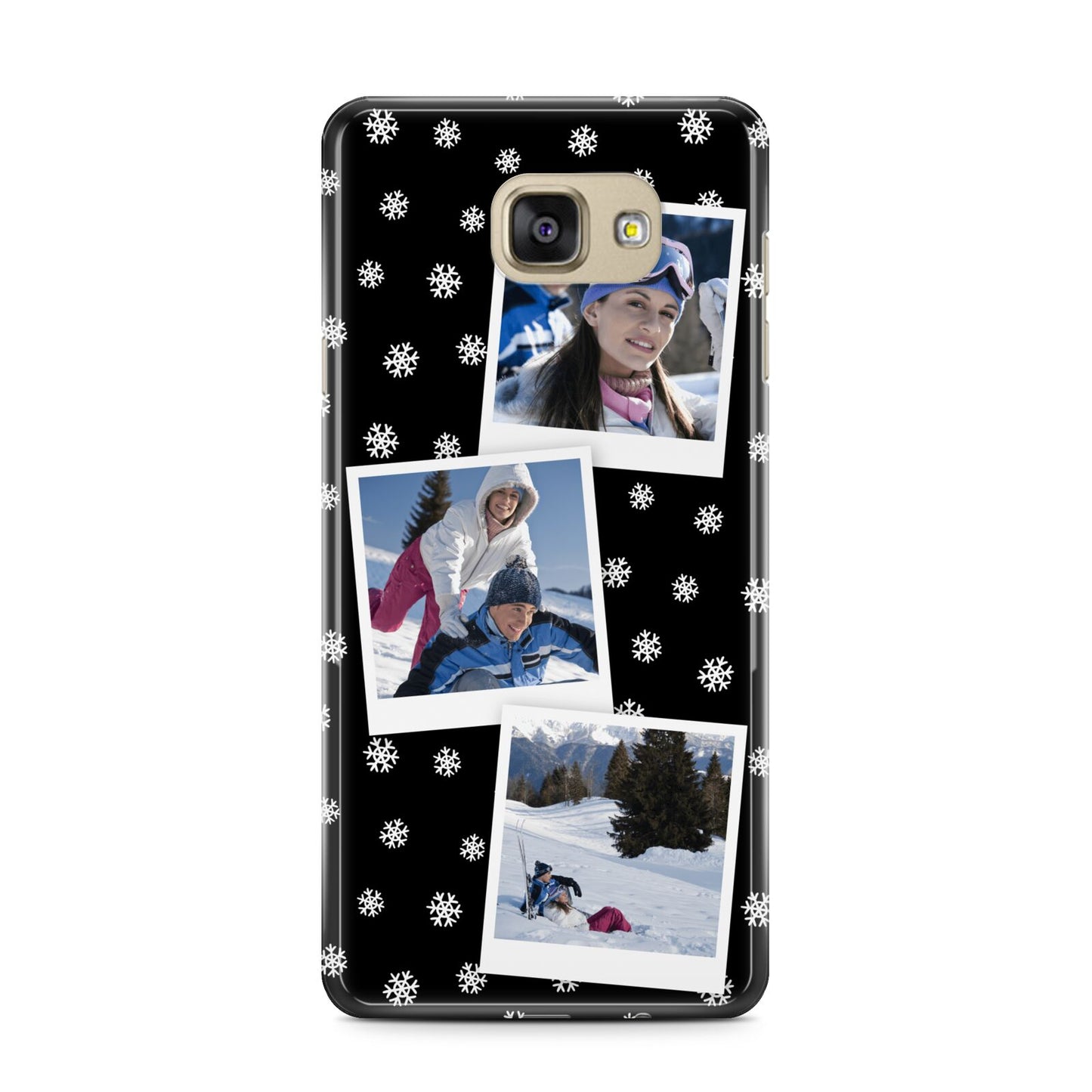 Christmas Three Photo Samsung Galaxy A7 2016 Case on gold phone