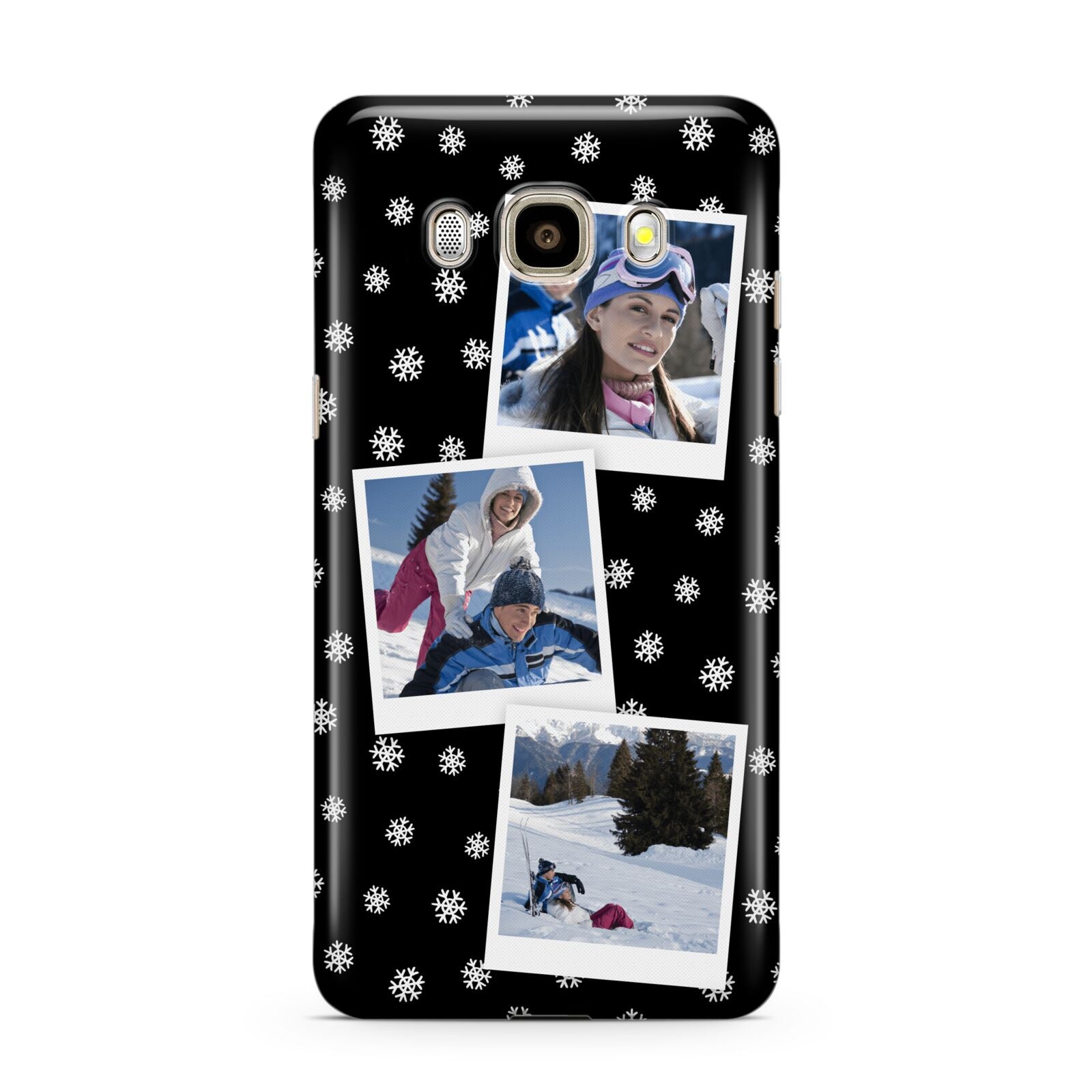 Christmas Three Photo Samsung Galaxy J7 2016 Case on gold phone