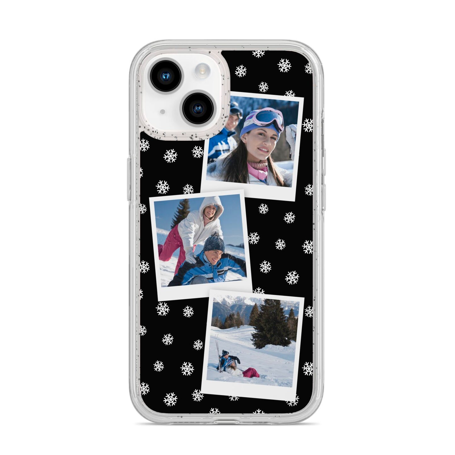 Christmas Three Photo iPhone 14 Glitter Tough Case Starlight