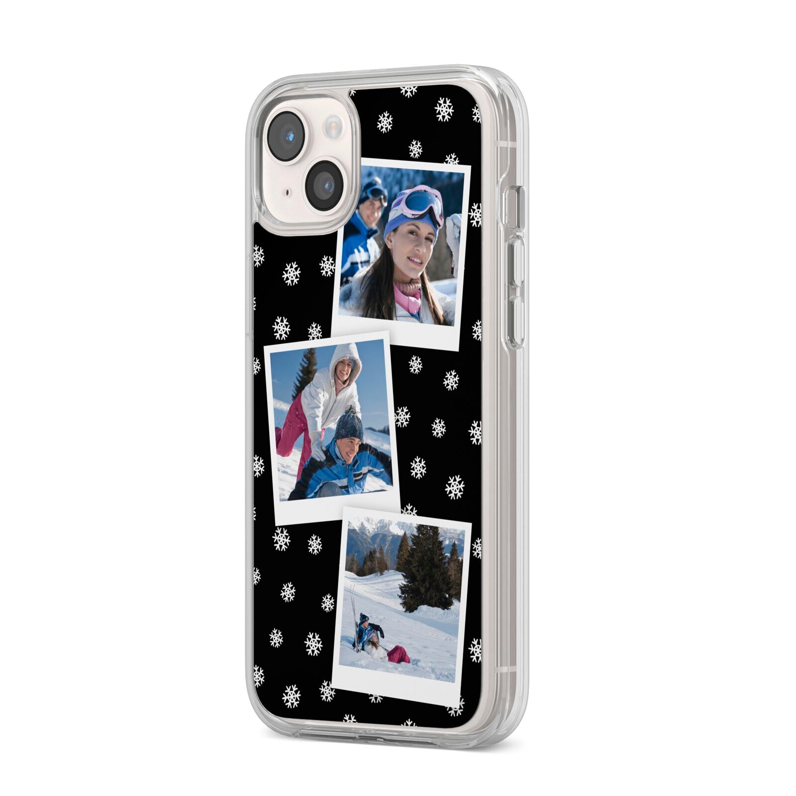 Christmas Three Photo iPhone 14 Plus Clear Tough Case Starlight Angled Image