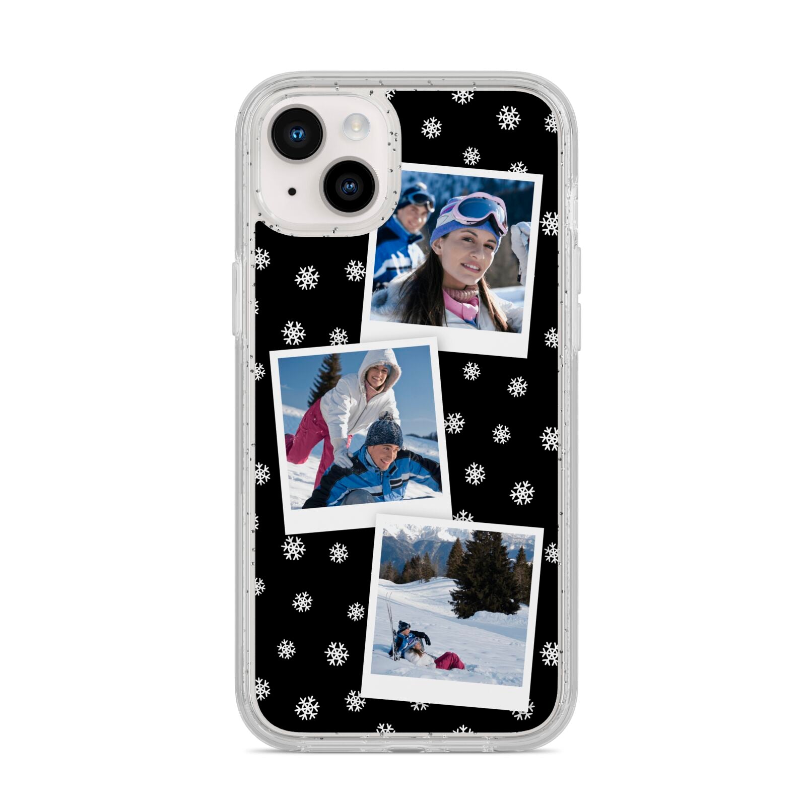 Christmas Three Photo iPhone 14 Plus Glitter Tough Case Starlight