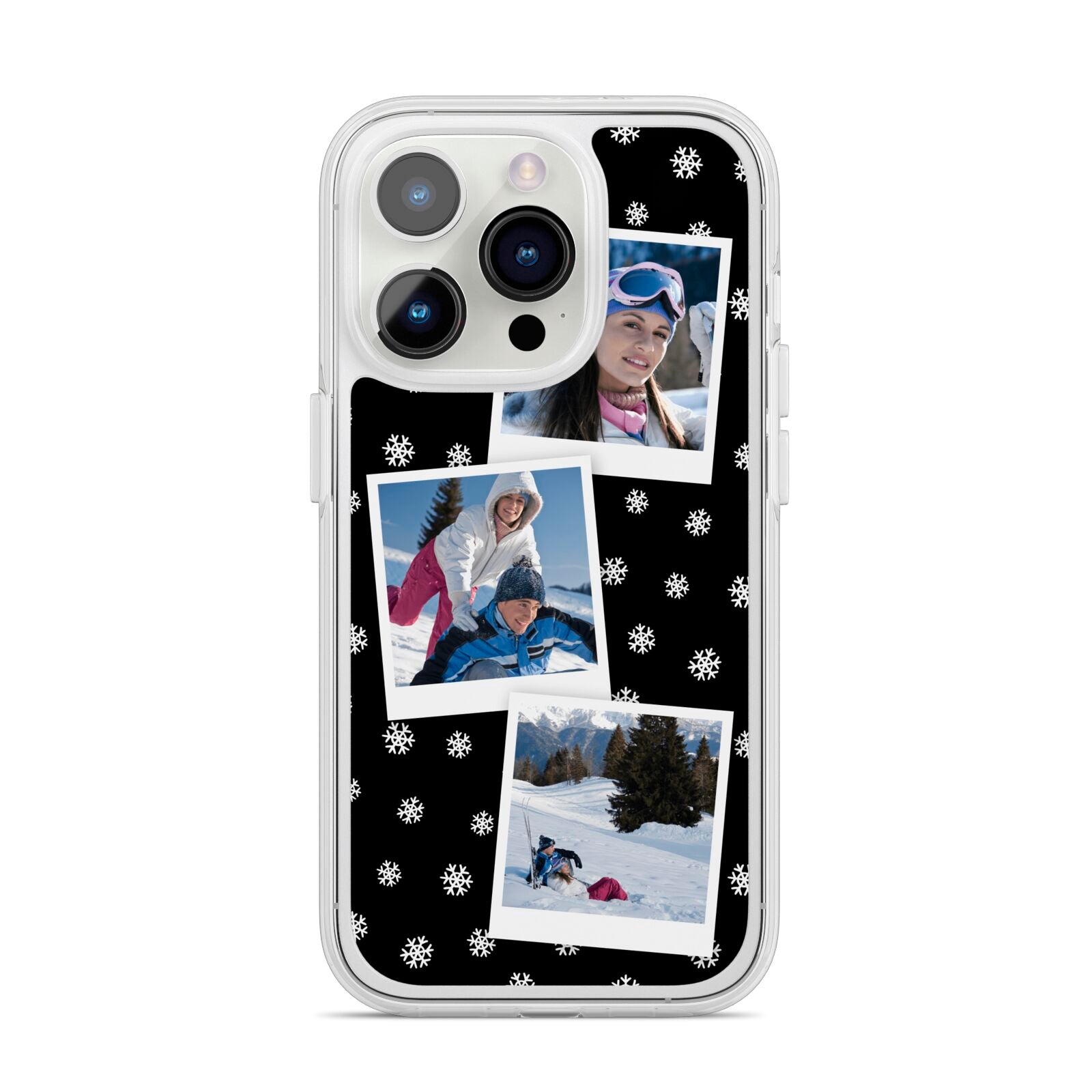 Christmas Three Photo iPhone 14 Pro Clear Tough Case Silver