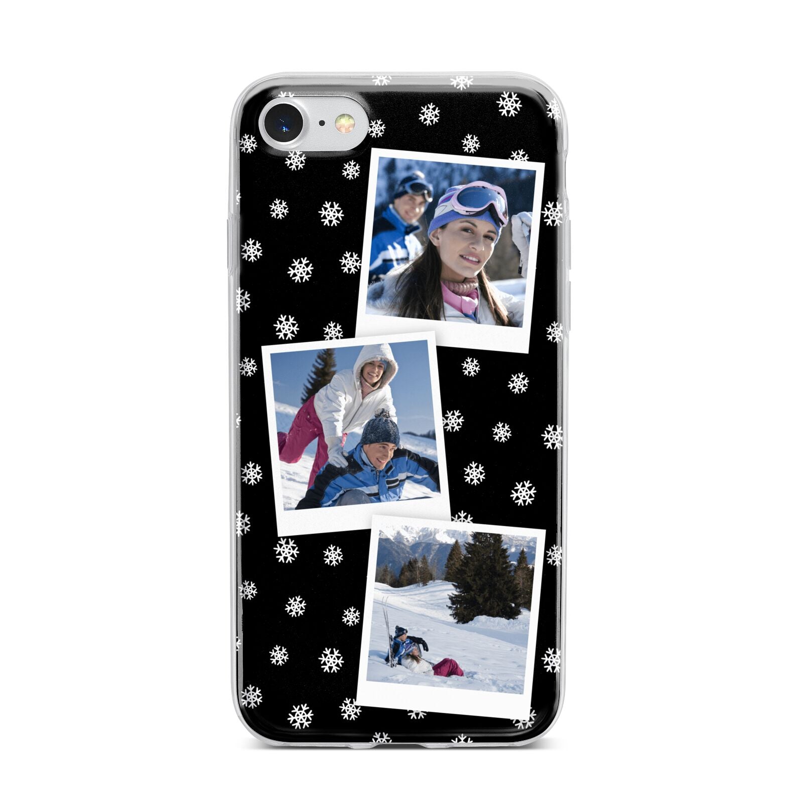 Christmas Three Photo iPhone 7 Bumper Case on Silver iPhone