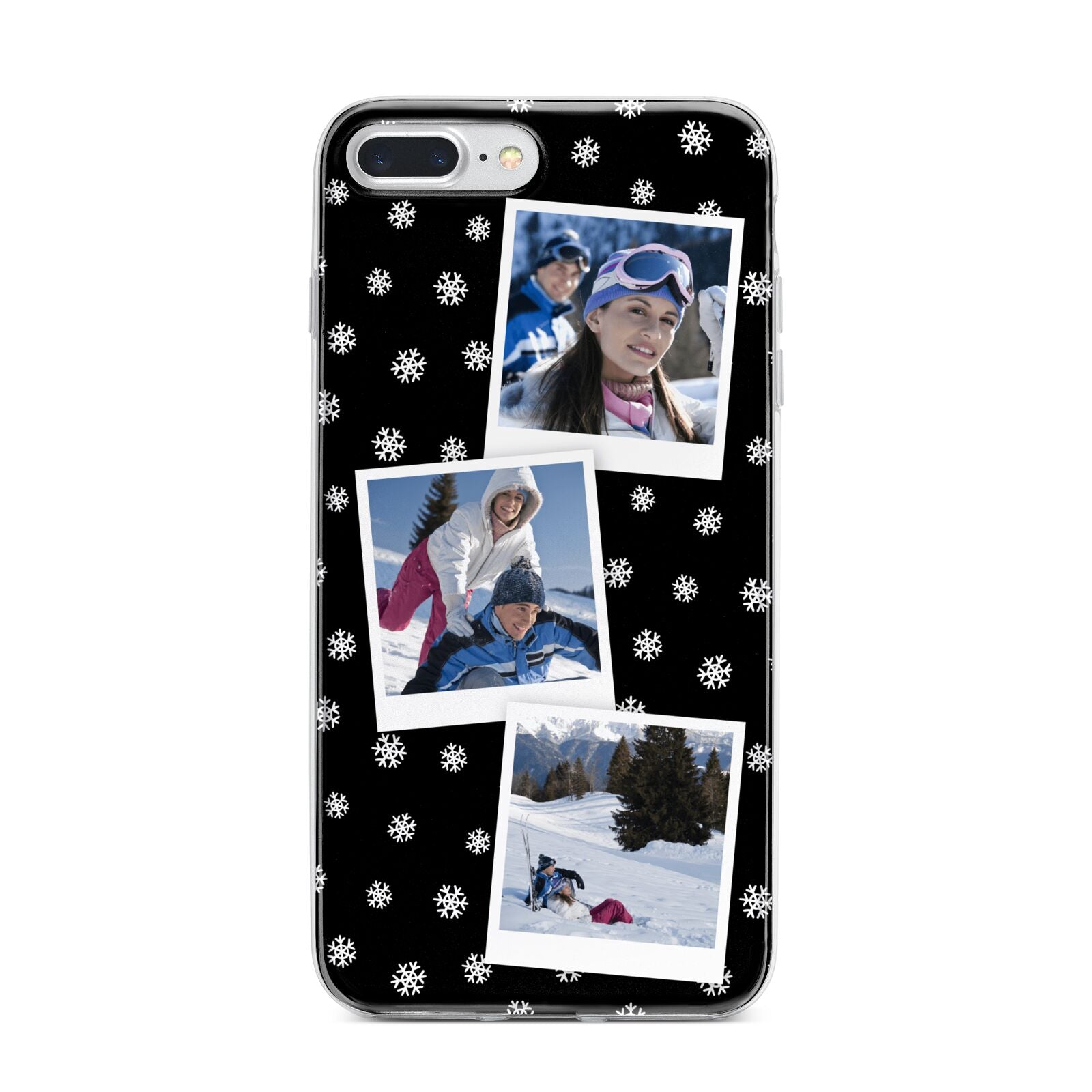 Christmas Three Photo iPhone 7 Plus Bumper Case on Silver iPhone