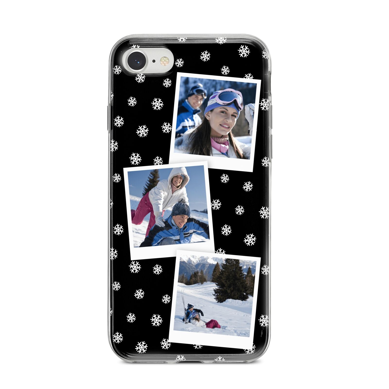 Christmas Three Photo iPhone 8 Bumper Case on Silver iPhone