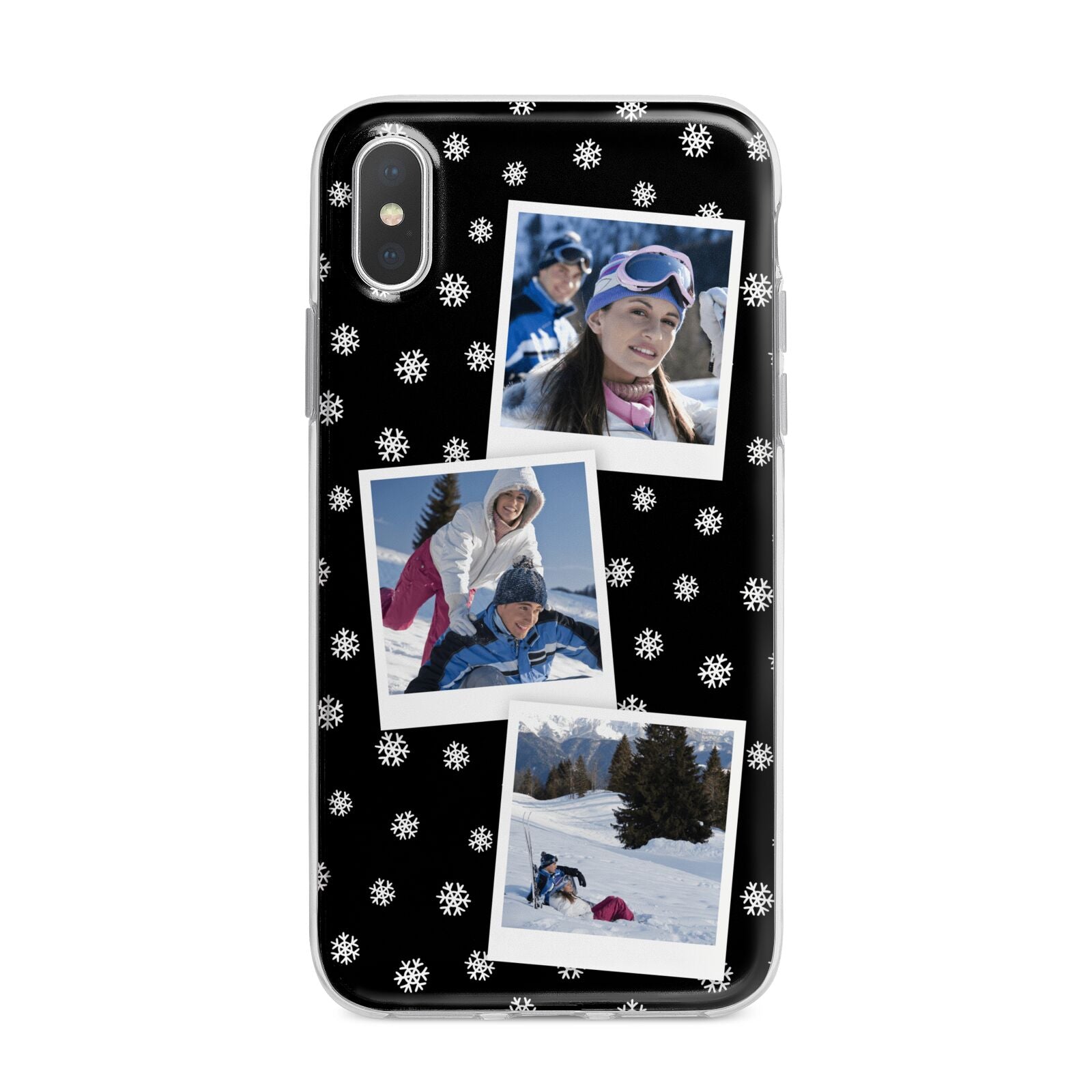 Christmas Three Photo iPhone X Bumper Case on Silver iPhone Alternative Image 1