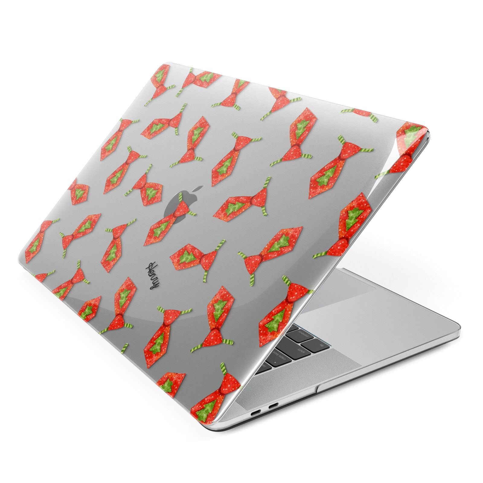 Christmas Tie Pattern Apple MacBook Case Side View